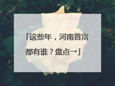 这些年，河南首富都有谁？盘点→